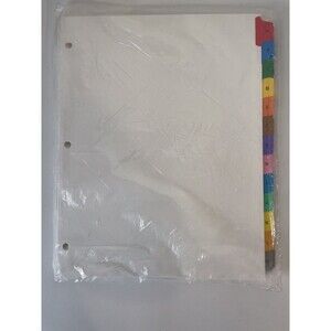 Binder Tab Index Multi-color Alphabetical Tabs Letter Size Office Supply
